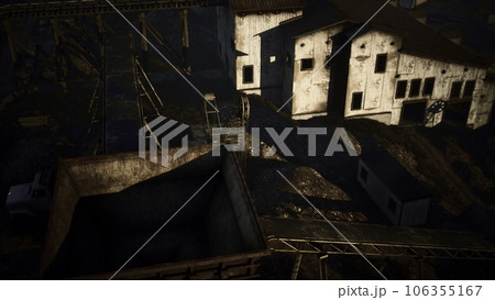 Aerial view of old abandoned mine 106355167