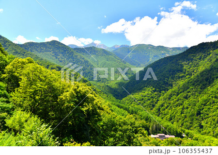 白骨温泉付近(眼下に泡の湯)より乗鞍岳方面を望む(長野県松本市)【2023.8】 106355437