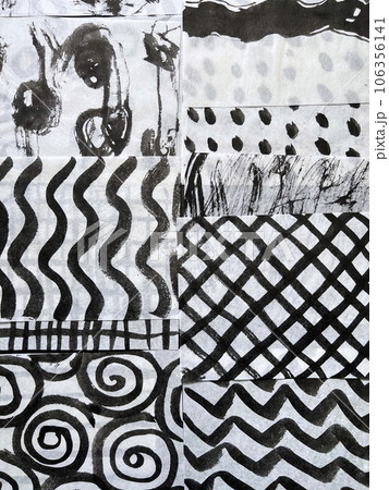 和紙に墨絵の壁紙、手書きの模様、水墨画のバックグラウンド、手書きの