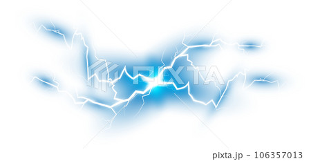 Blue Magic lightning and bright light effects. Discharge electric