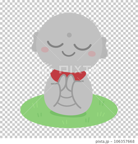 可愛的地藏菩薩雕像的插圖 106357668