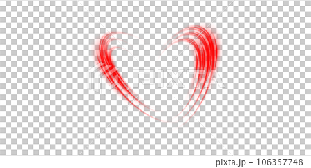 Abstract red light lines of movement and speed in the shape of heart. Glow light effect. PNG. Abstract red light lines of movement and speed in the shape of heart. Glow light effect. PNG. 106357748