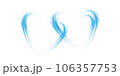Abstract blue light lines of movement and speed in the shape of two hearts. Glow light effect. PNG. 106357753