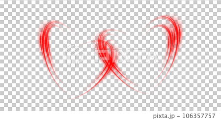 Abstract red light lines of movement and speed in the shape of two hearts. Glow light effect. PNG. Abstract red light lines of movement and speed in the shape of two hearts. Glow light effect. PNG. 106357757