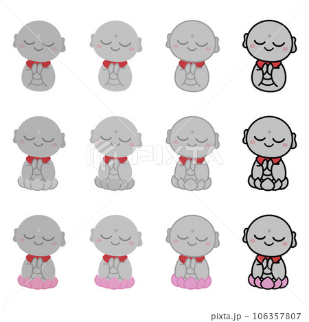 かわいいお地蔵様のイラスト素材セット 106357807