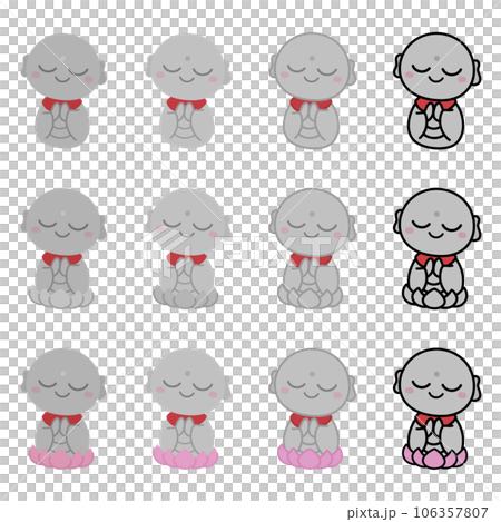 かわいいお地蔵様のイラスト素材セット 106357807