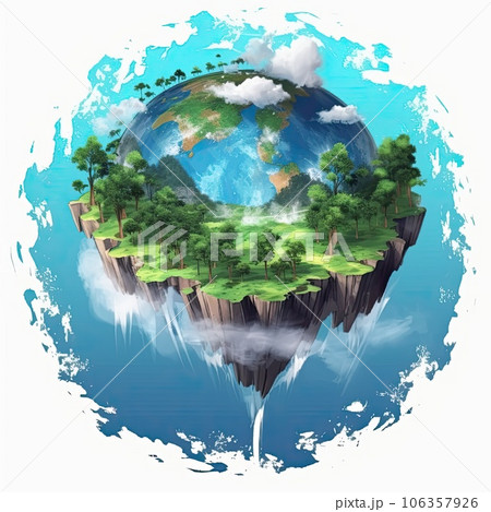 Earth Day poster illustration - Generative AI. 106357926