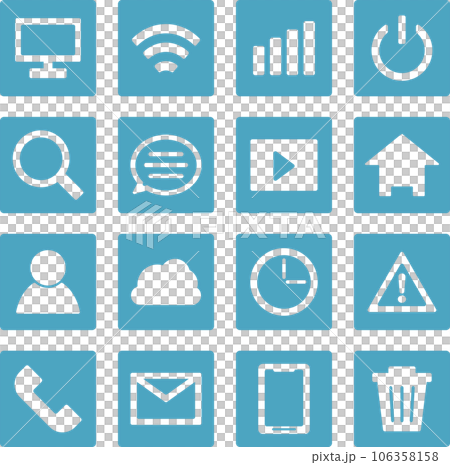 Rounded rectangle simple SNS icon set _ 16 types _ 03 Rounded rectangle simple SNS icon set _ 16 types _ 03 106358158