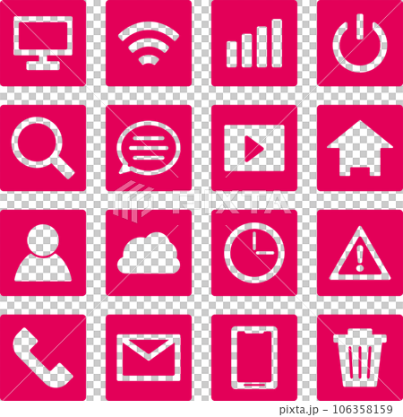 Rounded rectangle simple SNS icon set _ 16 types _ 02 Rounded rectangle simple SNS icon set _ 16 types _ 02 106358159