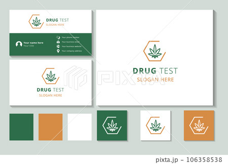 Drug test logo design with editable slogan. Branding book and business card template. Drug test logo design with editable slogan. Branding book and business card template. 106358538