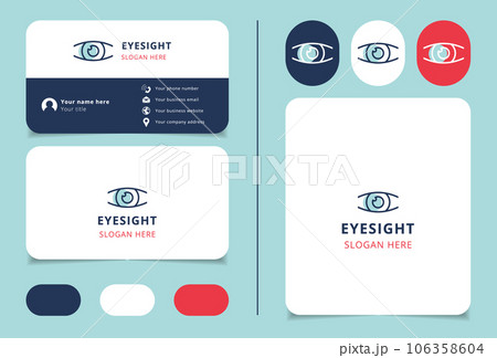 Eyesight logo design with editable slogan. Branding book and business card template. Eyesight logo design with editable slogan. Branding book and business card template. 106358604