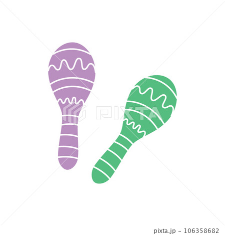 Maracas. Musical instruments silhouette. Vector illustration. 106358682