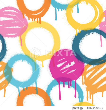 Graffiti spray paint seamless pattern. Vector illustration. 106358827