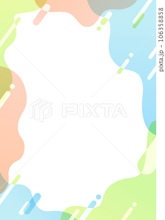 ブルーとピンクのウェーブのフレーム背景素材 106358858