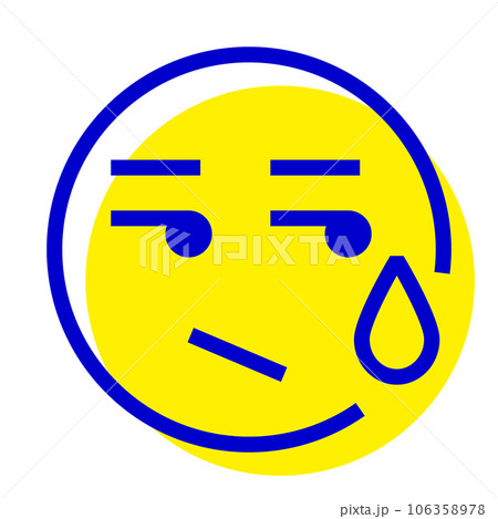 表情、気まずい、汗、焦るを表す2色スタイルのアイコン 106358978