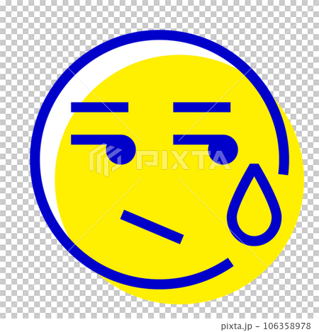 表情、気まずい、汗、焦るを表す2色スタイルのアイコン 106358978