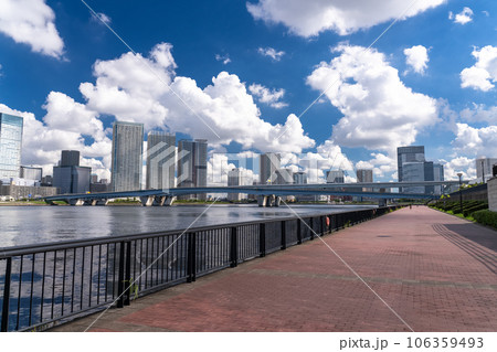 《東京都》立ち並ぶタワーマンション・夏空の東京ベイエリア 《東京都》立ち並ぶタワーマンション・夏空の東京ベイエリア 106359493