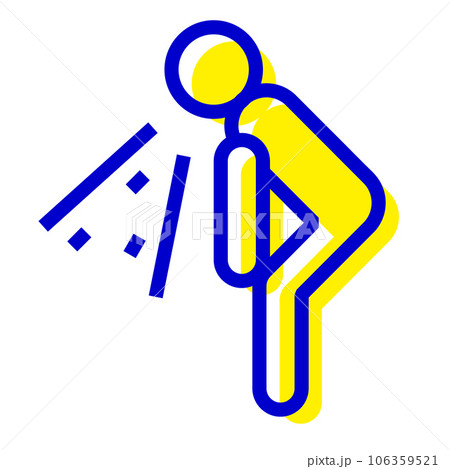 けが・病気、嘔吐を表す2色スタイルのアイコン 106359521