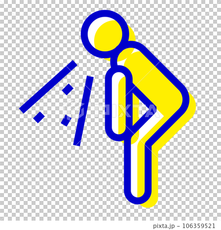 Two-color style icon representing injury/illness and vomiting 106359521