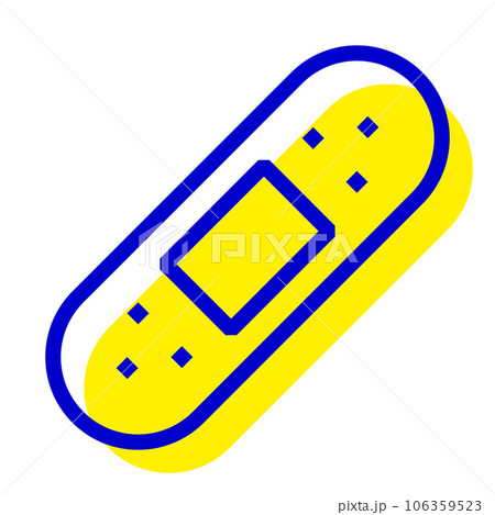 けが・病気、ばんそうこを表す2色スタイルのアイコン 106359523