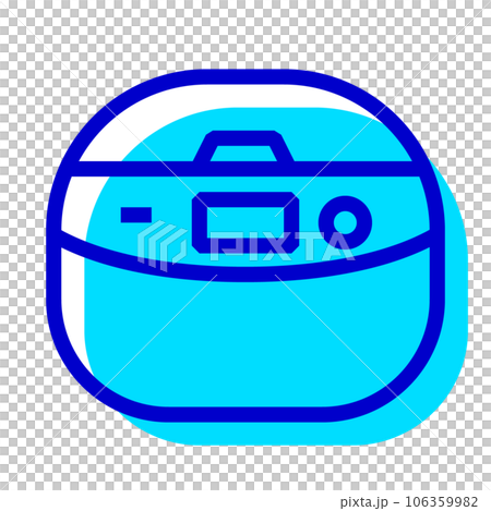 Two-color style icons representing home appliances, rice cookers Two-color style icons representing home appliances, rice cookers 106359982