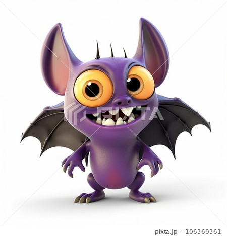 cartoon funny cute halloween bat 3d on white background, humorous halloween background cartoon funny cute halloween bat 3d on white background, humorous halloween background 106360361