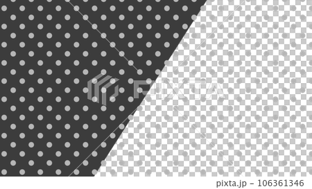 かわいい白黒の水玉模様背景素材16：9 2種類のシームレスパターン
