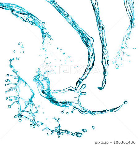 Blue color water splash 106361436