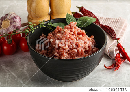 Raw minced pork uncooked meat 106361558