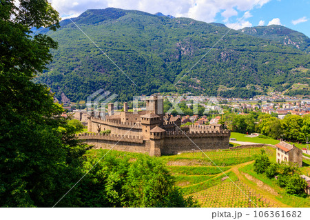 Montebello Castle in Bellinzona, Switzerland. UNESCO World Heritage Site Montebello Castle in Bellinzona, Switzerland. UNESCO World Heritage Site 106361682