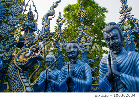 Blue Temple (Wat Rong Suea Ten) Beautiful temple in Chiang Rai province 106362634