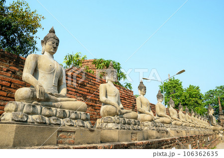 Beautiful Buddhas of Ayutthaya ruins, at Wat Ratchaburana and Wat Phra Si Sanphet temple. Beautiful Buddhas of Ayutthaya ruins, at Wat Ratchaburana and Wat Phra Si Sanphet temple. 106362635