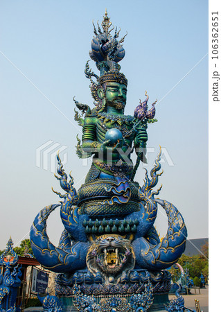 Blue Temple (Wat Rong Suea Ten) Beautiful temple in Chiang Rai province 106362651