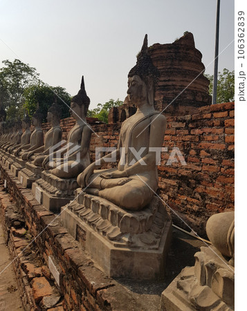 Beautiful Buddhas of Ayutthaya ruins, at Wat Ratchaburana and Wat Phra Si Sanphet temple. Beautiful Buddhas of Ayutthaya ruins, at Wat Ratchaburana and Wat Phra Si Sanphet temple. 106362839