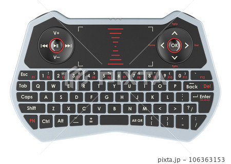 Mini Wireless Keyboard with Touchpad Mouse Wireless Multi-device Keyboard, front view. 3D rendering 106363153