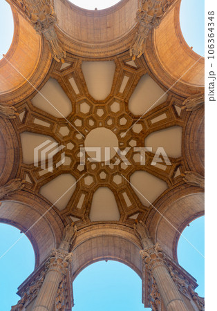 Close up shot of roof in Palace of Fine Arts Close up shot of roof in Palace of Fine Arts 106364348