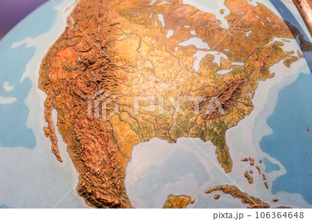 Real looking Earth map. North America in the center Real looking Earth map. North America in the center 106364648