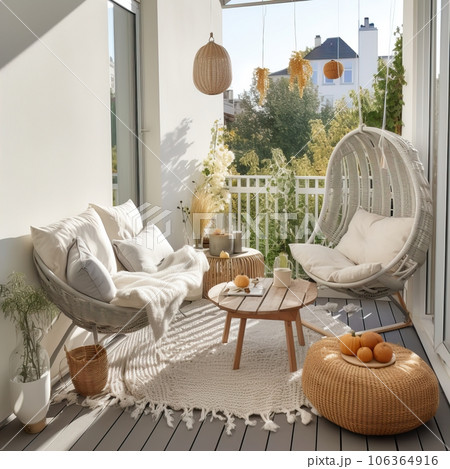 Cozy autumn balcony decor, warm fall city balcony decor with chair and pillows, pumpkins, yellow leaves and candles Cozy autumn balcony decor, warm fall city balcony decor with chair and pillows, pumpkins, yellow leaves and candles 106364916
