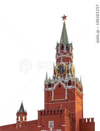 Spasskaya Tower on Red square in Moscow, Russia 106365257