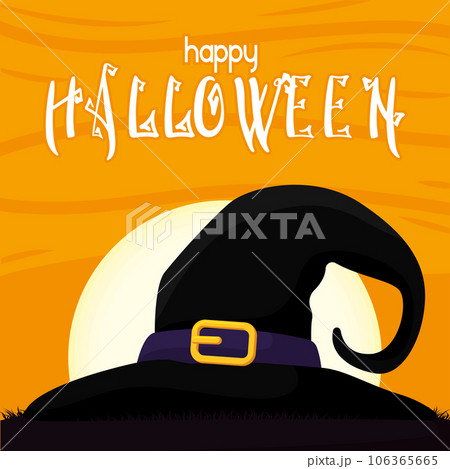 Isolated colored witch hat Halloween Vector Isolated colored witch hat Halloween Vector 106365665