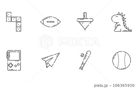 Set of different flat toy icons Vector Set of different flat toy icons Vector 106365930
