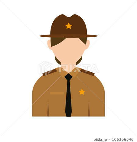 Isolated abstract colored female forest ranger character Vector Isolated abstract colored female forest ranger character Vector 106366046