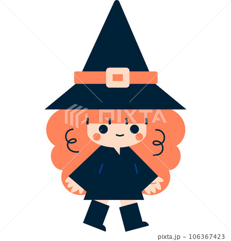 Halloween Cute Cartoon Witch on a Walk 106367423