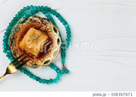 Turkish baklava national dessert served with tea Turkish baklava national dessert served with tea 106367871