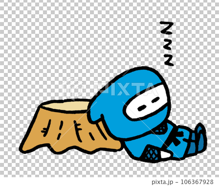 使用忍術的藍色衣服的可愛忍者 使用忍術的藍色衣服的可愛忍者 106367928