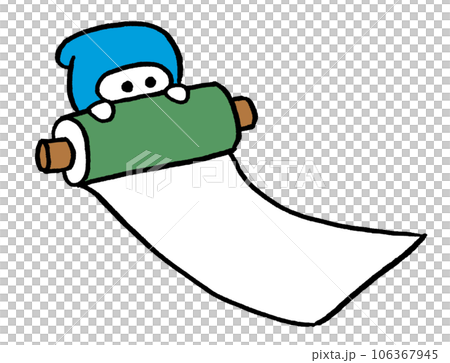 使用忍術的藍色衣服的可愛忍者 使用忍術的藍色衣服的可愛忍者 106367945