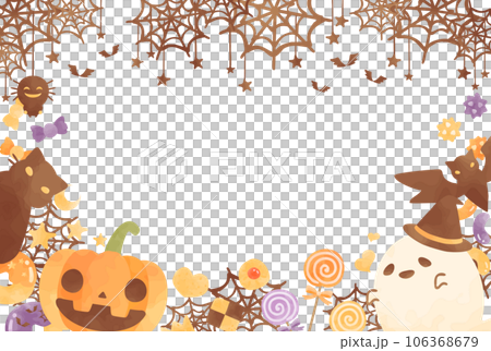 かわいい手描きのハロウィンのフレームイラスト 106368679