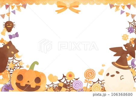 ほのぼの可愛い手描きのハロウィンの背景イラスト ほのぼの可愛い手描きのハロウィンの背景イラスト 106368680
