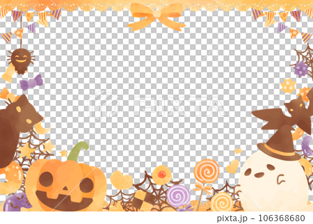 ほのぼの可愛い手描きのハロウィンの背景イラスト ほのぼの可愛い手描きのハロウィンの背景イラスト 106368680