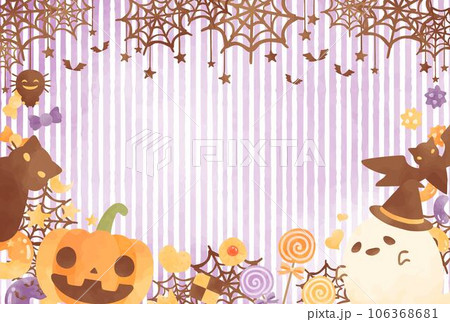 かわいい手描きのハロウィンの背景イラスト 106368681